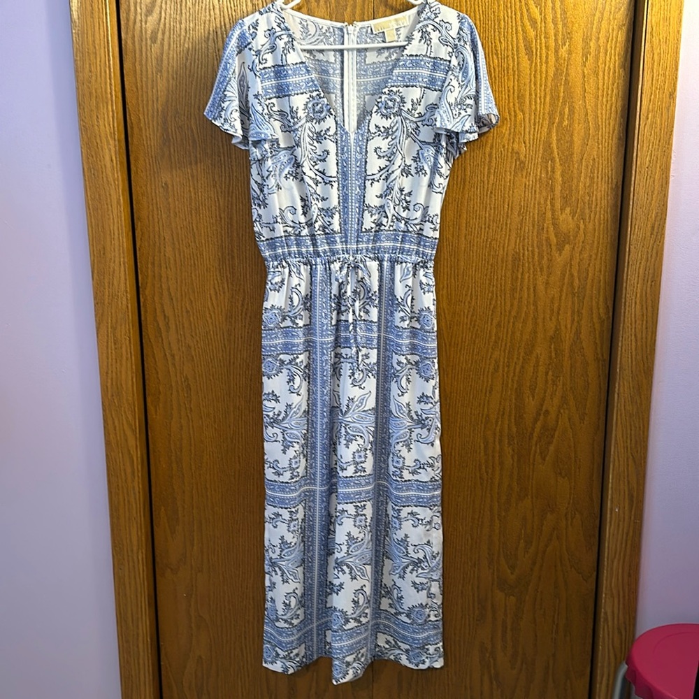 MICHAEL Michael Kors size small blue and white jumpsuit size small.